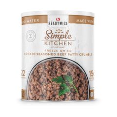 Simple Kitchen FD Seasoned Beef Patty Crumbles - 22 Serving Can