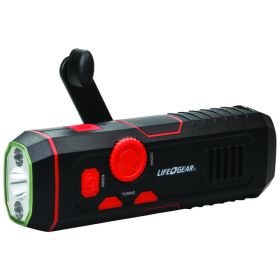 Life+ Gear 120-Lumen Stormproof Hand Crank Flashlight/Radio