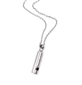 Emergency Whistle Portable Stainless Steel Pendant Necklace