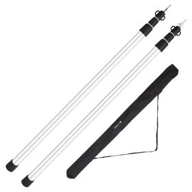 2Pcs Heavy-duty Aluminum Alloy Telescoping Tarp Poles