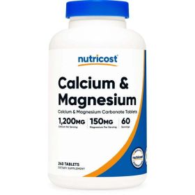 Nutricost Calcium & Magnesium Carbonate 240 Tablets- Gluten Free, Non-GMO Supplement