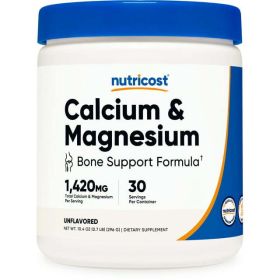 Nutricost Calcium Magnesium Powder (30 Servings) - Bone Support Supplement