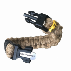 Woolly Mammoth Survival Jute Bracelet with EverSpark Buckle (size: large)