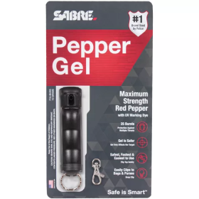 Self Defense Sabre Red Pepper Gel 15 Grams Hard Case (Color: Black)