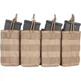 M4 120-Round Quad Quick Deploy Pouch-  600 Denier Material (Color: Coyote)