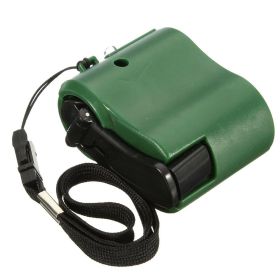 USB Hand Crank Phone Charger Manual Emergency Generator Outdoor Survival Tools (Color: Green)