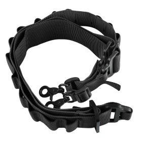 Adjustable 2-Point Tactical Shotgun Sling with 15-Shell Holders (Color: Black)